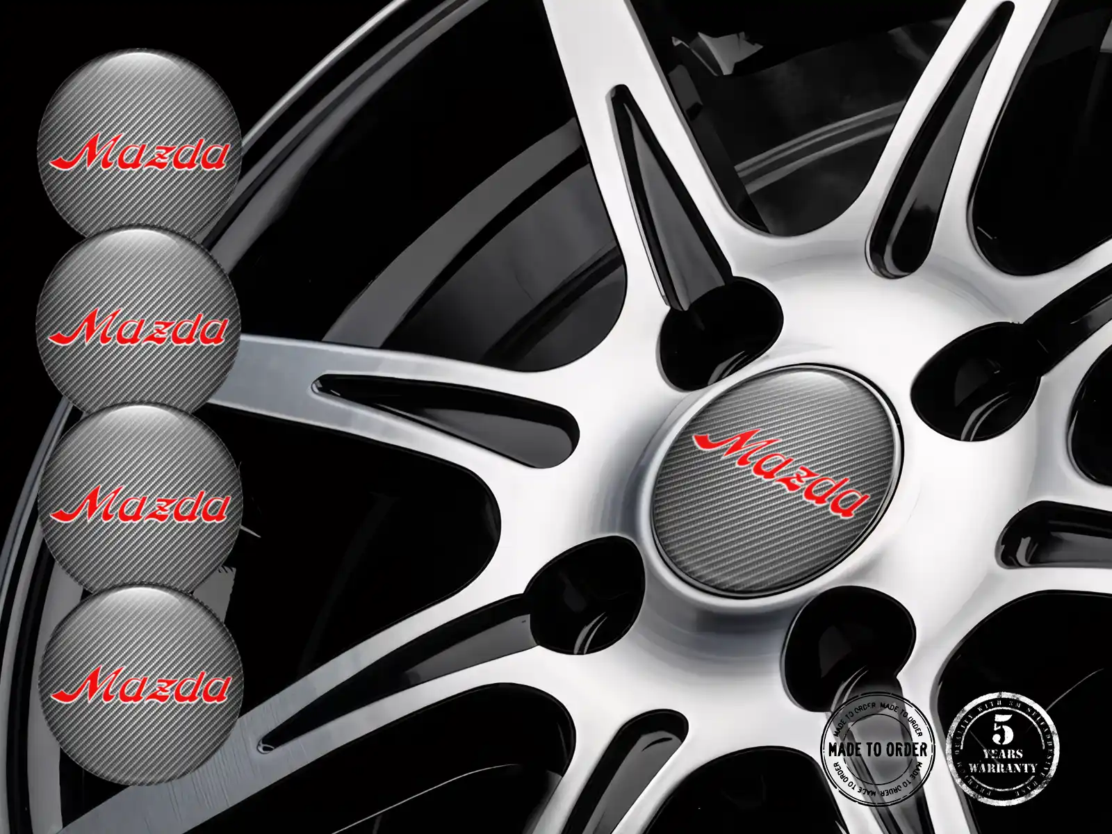 Mazda Pegatina en Aros Edición Etiquetas Cúpula Alta Calidad